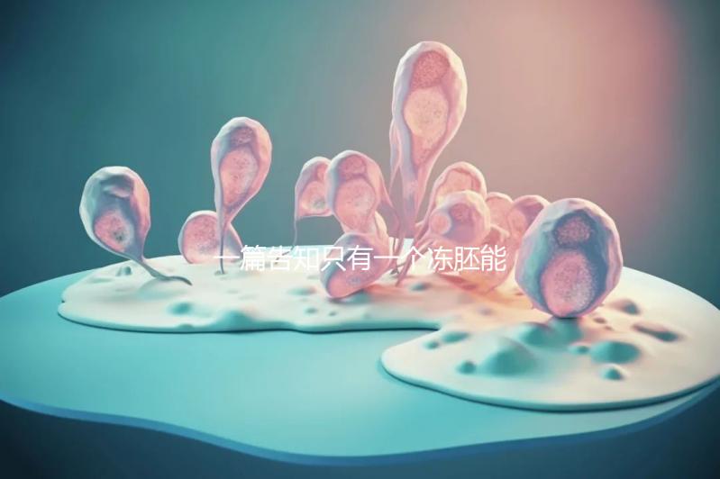 一篇告知只有一個凍胚能否移植,機會有多大做之前都看看