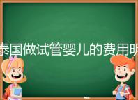 泰國做試管嬰兒的費(fèi)用明細(xì)公開,一次大概花20萬左右